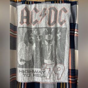 AC/DC Women's Plaid Button Down Shirt XL